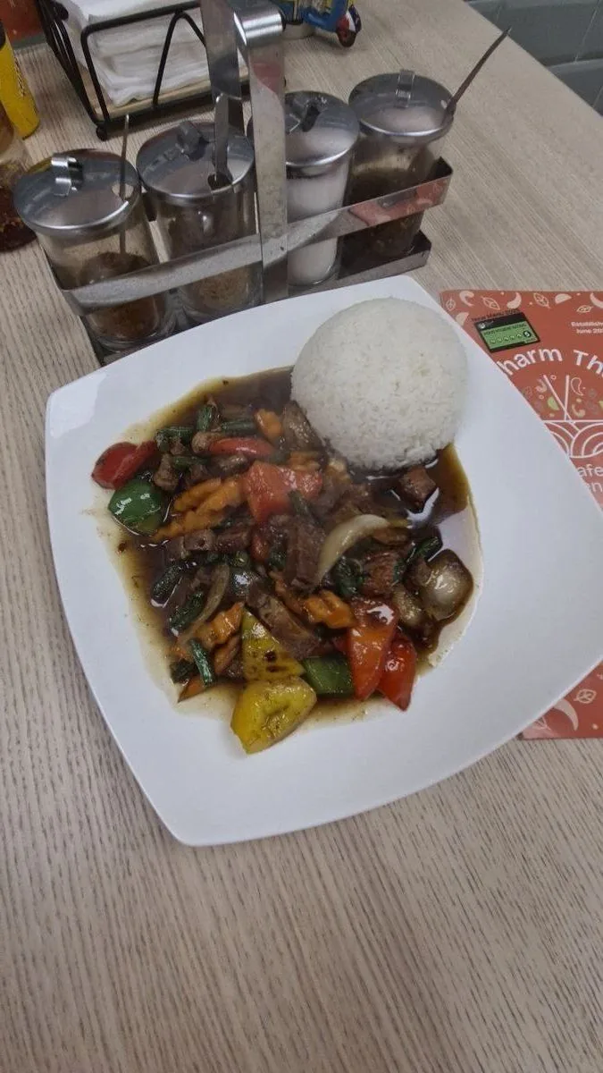 Moo Krob Kra Pao crispy belly pork Charm Thai Cafe Doncaster